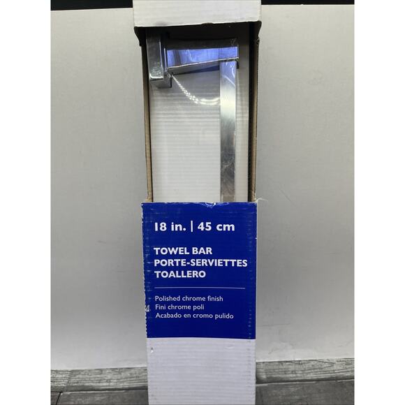 18-inch Wall-Mount Towel Bar, Polished Chrome, #0103760. {C6}. - Picture 7 of 14